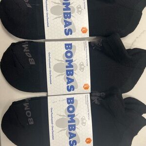Bombas Black Ankle Socks size Large 3 pairs